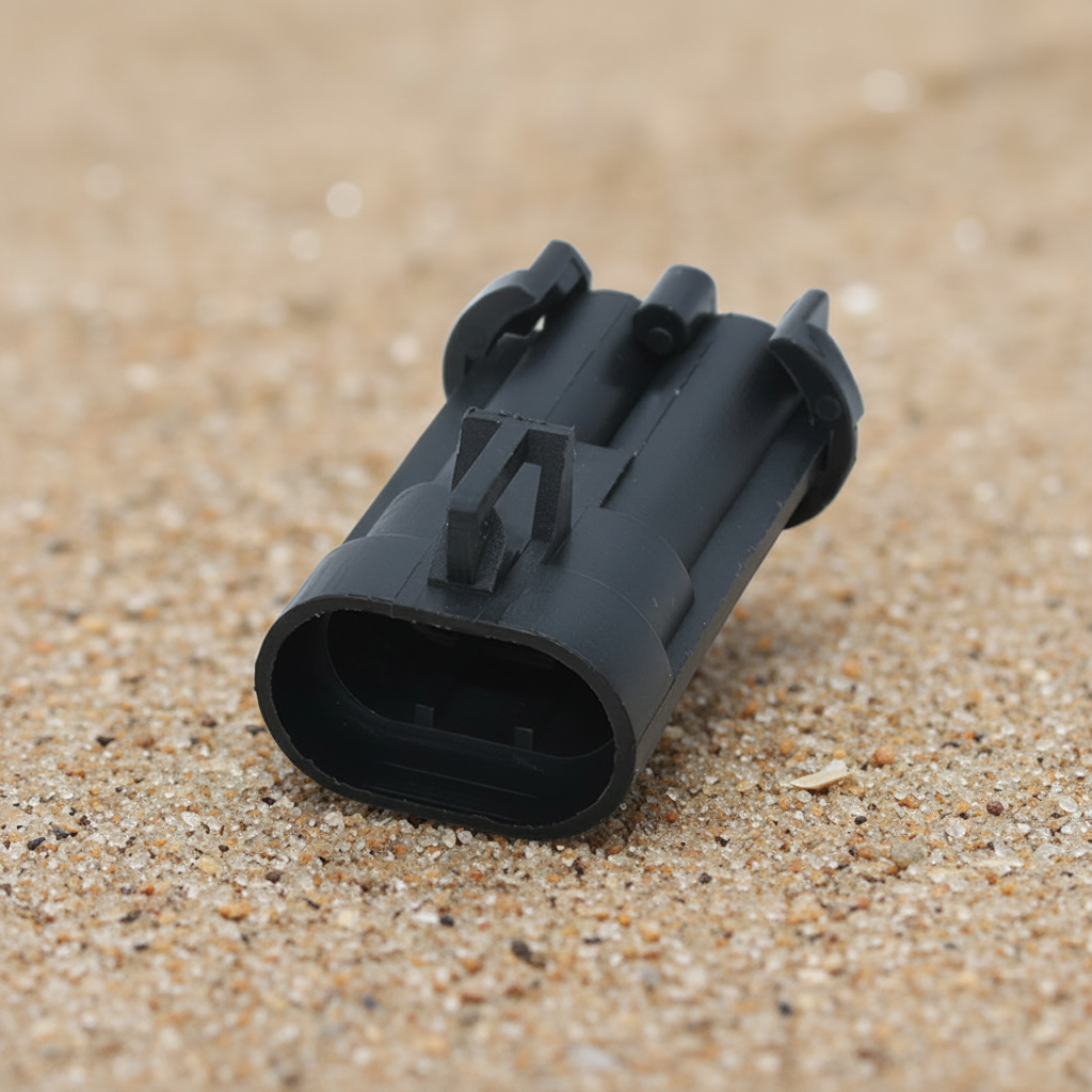 A black plastic electrical connector housing with a multi-pin female socket, shown on a white background with a watermark.