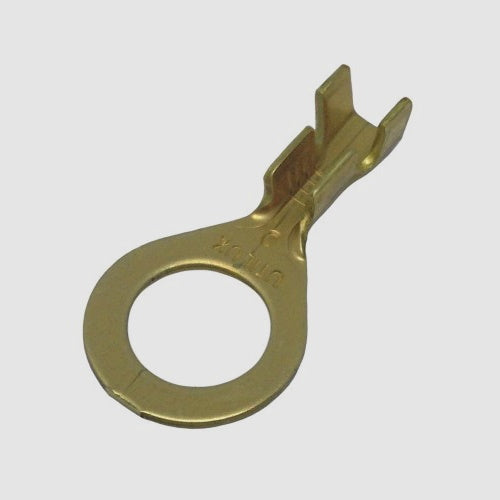 1-1627040-2 - OPEN BARREL RING TERMINAL, BRASS, TO SUIT 0.5 – 1.5mm / 20-15  AWG
